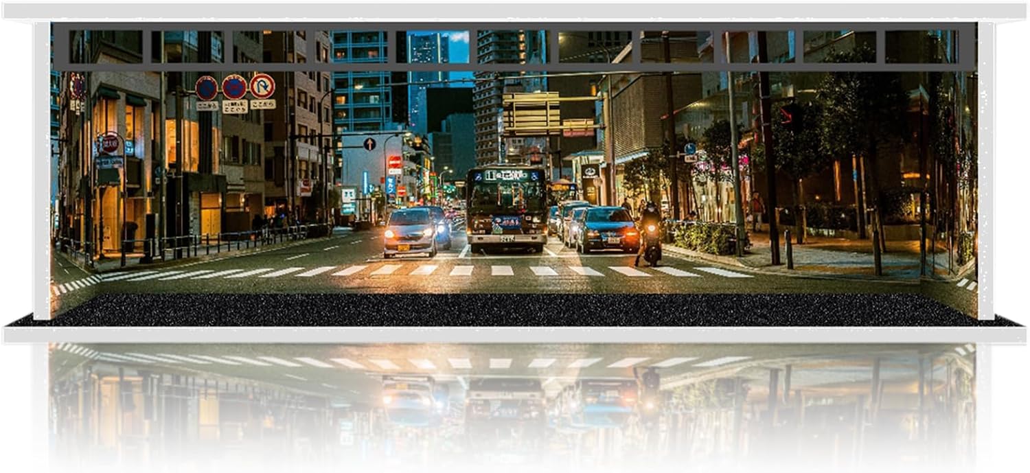 1/64 Diorama Display Case with LED Lights Stackable Garage(Jp Street)