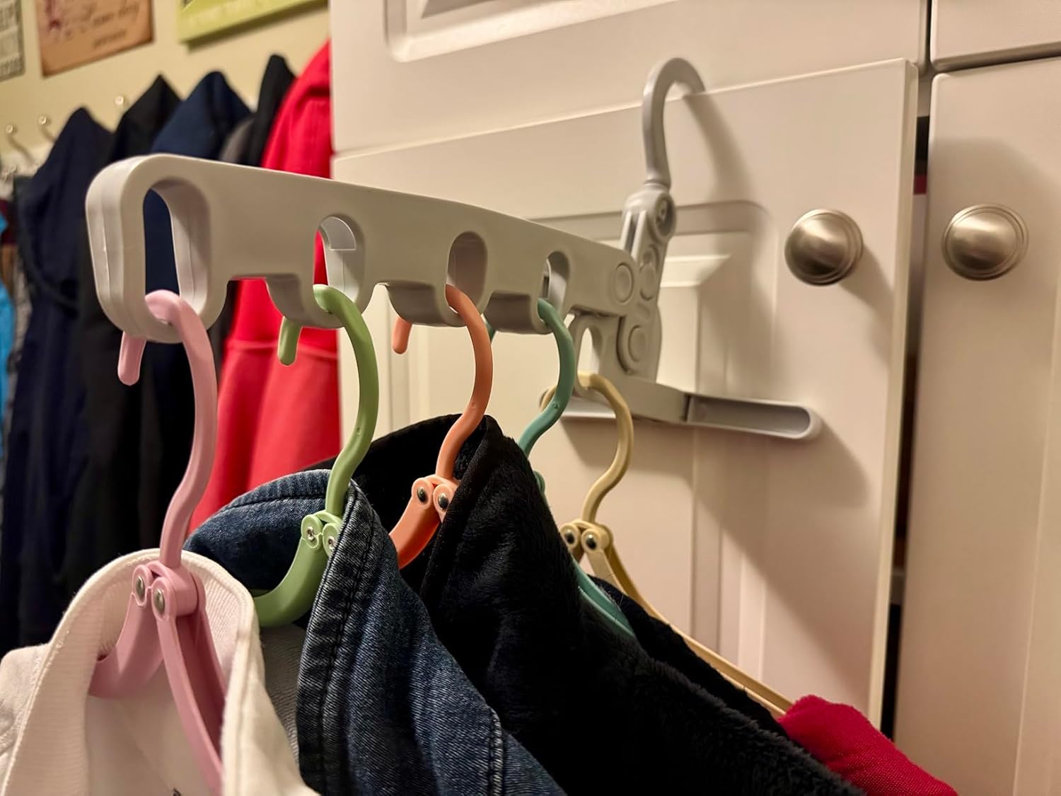 WaWacomp1PCS Portable Folding Clothes Drying Rack and 5 Pcs Foldable Hangers which is a Great Combo for Travel, Hotels, Camping, with a Large Storage Bag