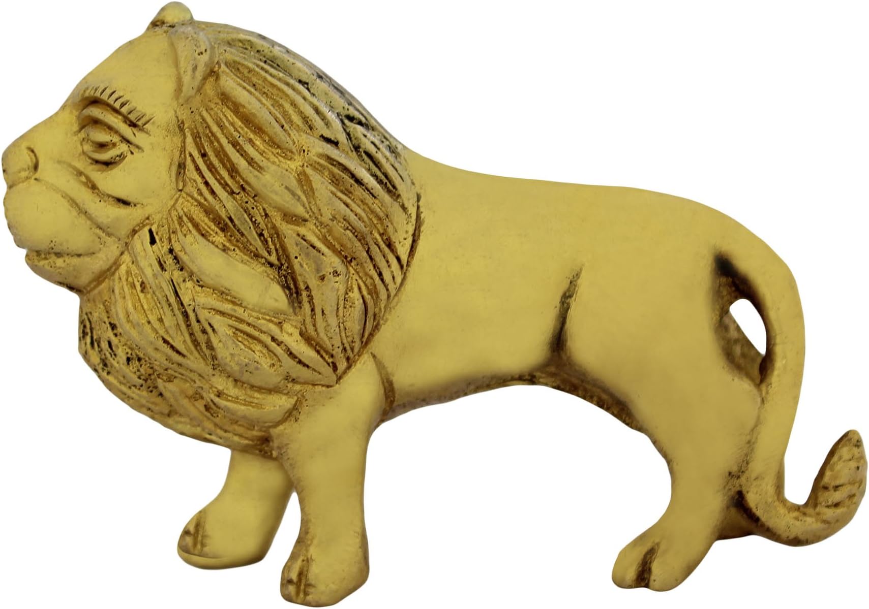 ITOS365Animal Figurine Brass Statue of Lion Showpiece House Warming Metal Sculpture Home Décorative Gifts Item