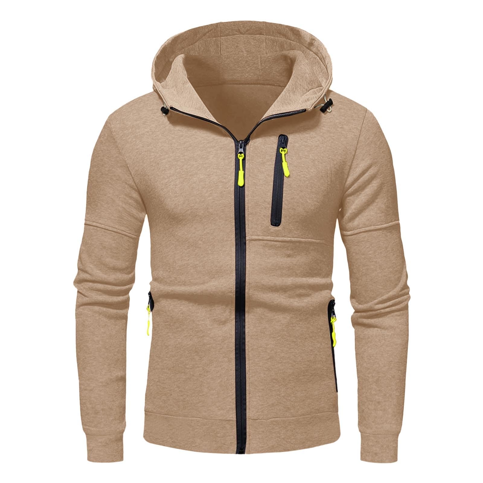 Sudadera para hombre con capucha, sudadera con capucha, manga larga, informal, sudadera con capucha, sudadera con capucha, con cremallera, sudadera básica, chaqueta de entretiempo, monocolor, M-3XL