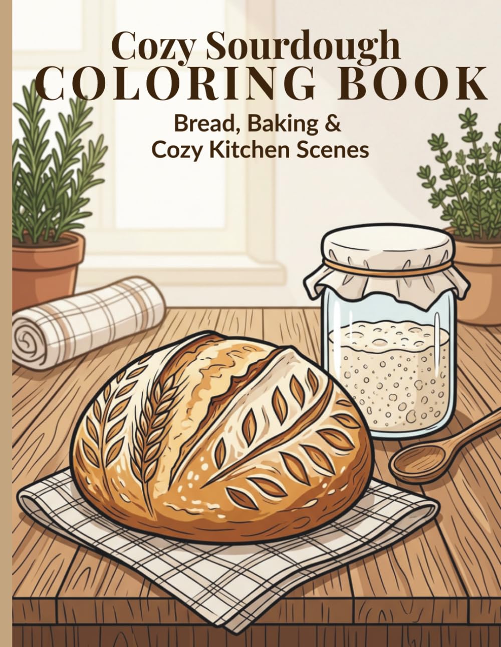 Cozy Sourdough Coloring Book: Bread, Baking & Cozy Kitchen Scenes