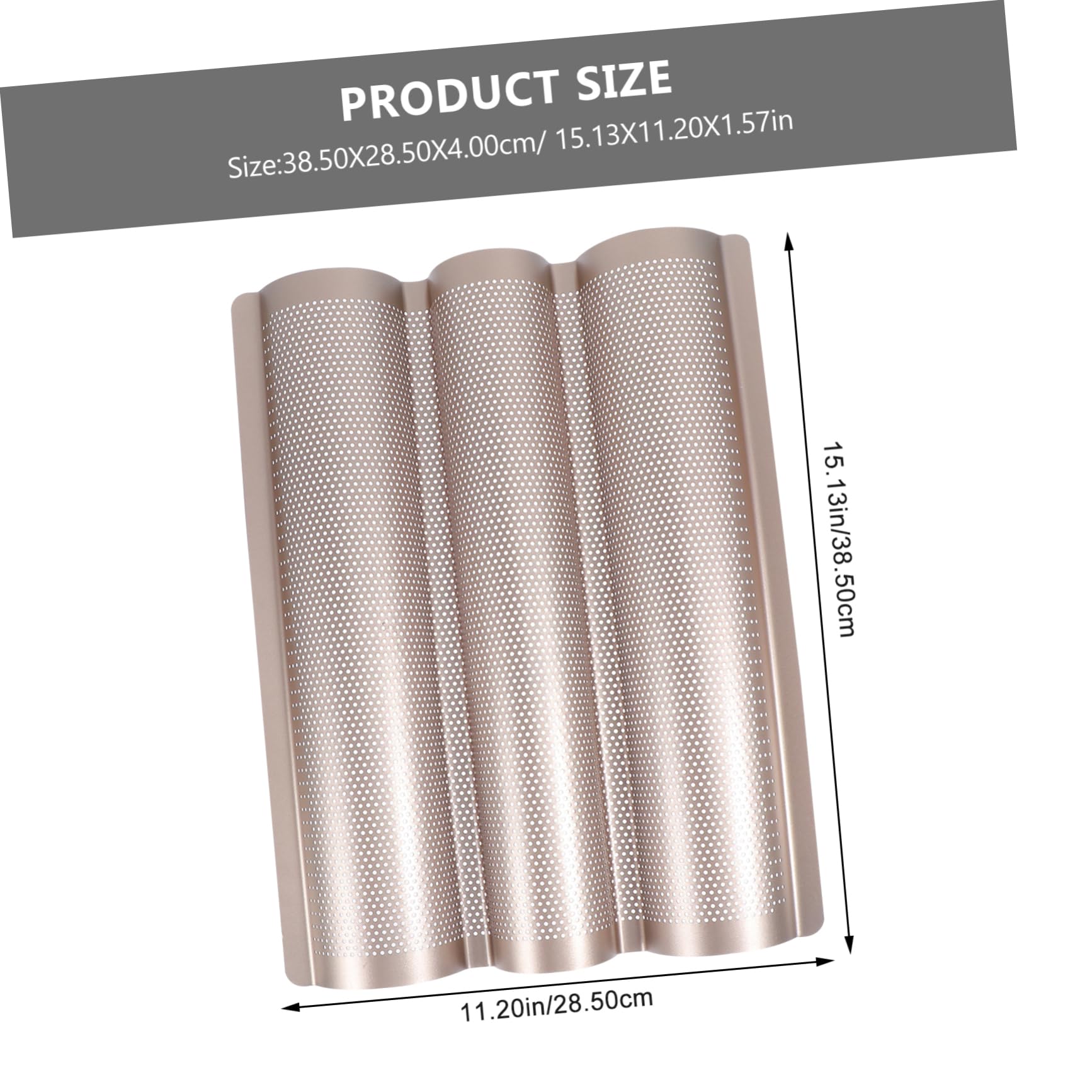 KICHOUSE 1pc Golden Nonstick Baking Tray for Bread Simple Food Baking Mold for Home Use for Artisan French Bread and Whole Loaves for Kitchens and Bakeries