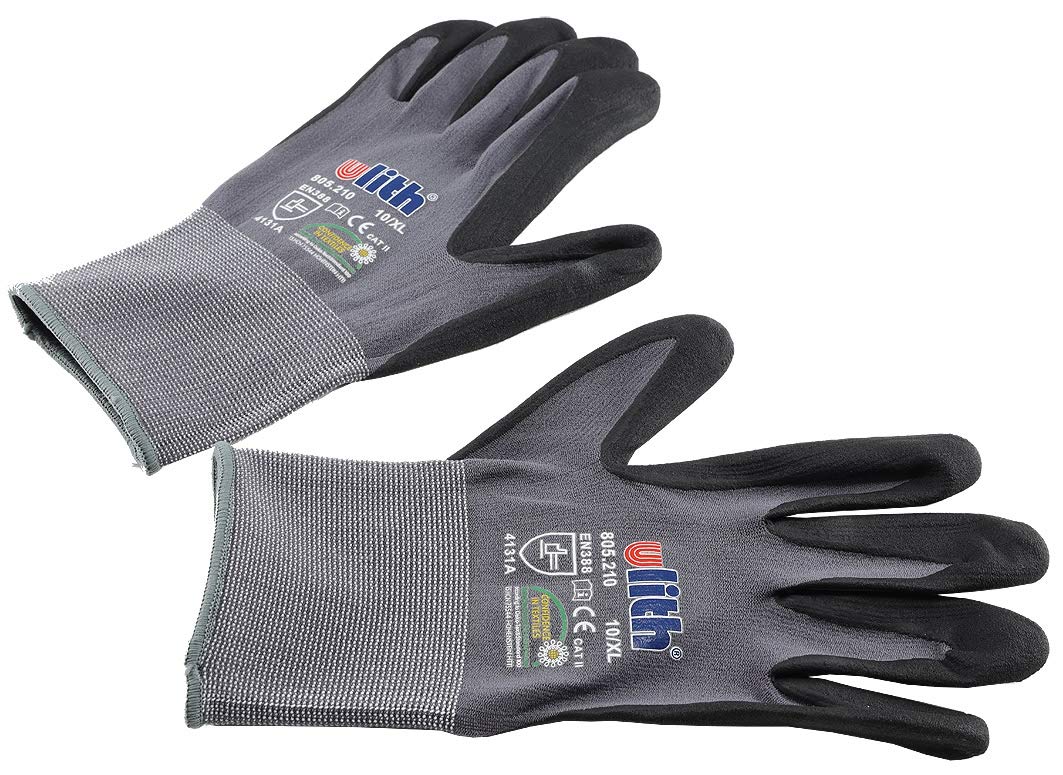 Profi Arbeits-Handschuhe mit Kautschuk- Beschichtung, Ökotex 100, Größe 9 Baumarkt