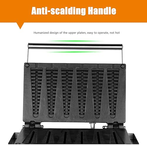 Miniatura 8 de Máquina de gofres comercial, máquina eléctrica antiadherente de 1550 W con revestimiento de teflón, horneador de gofres ajustable de 122-572  con