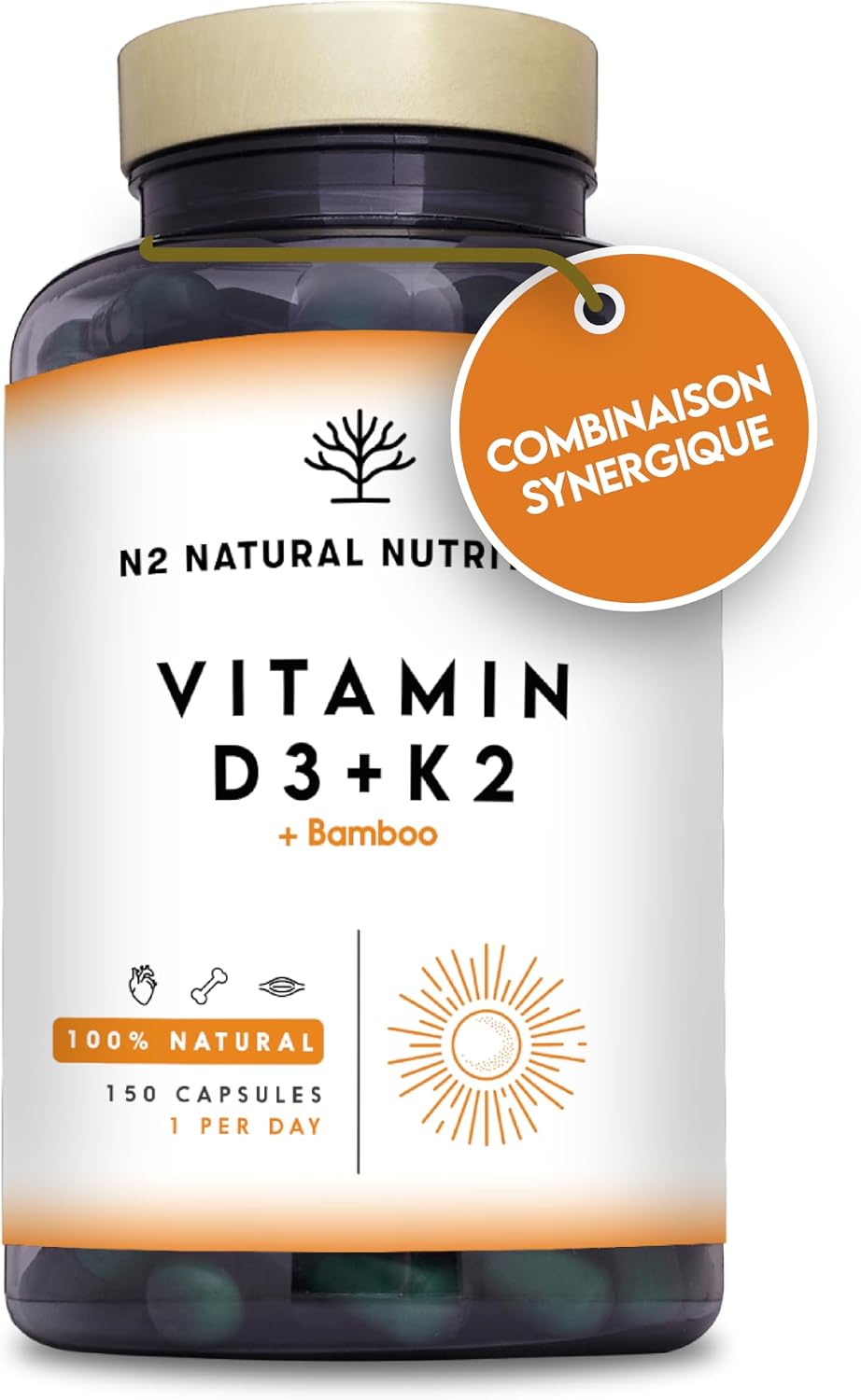 Vitamine K2 MK7 + D3 10 000 UI - Soutien Immunitaire, Os Et Cœur - Capsules Avec BioPerine