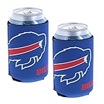 Football Can & Bottle Holder Insulator Beverage Huggie Cooler (Buffalo Blue (Bills) - Collapsible Can 2-Pack)