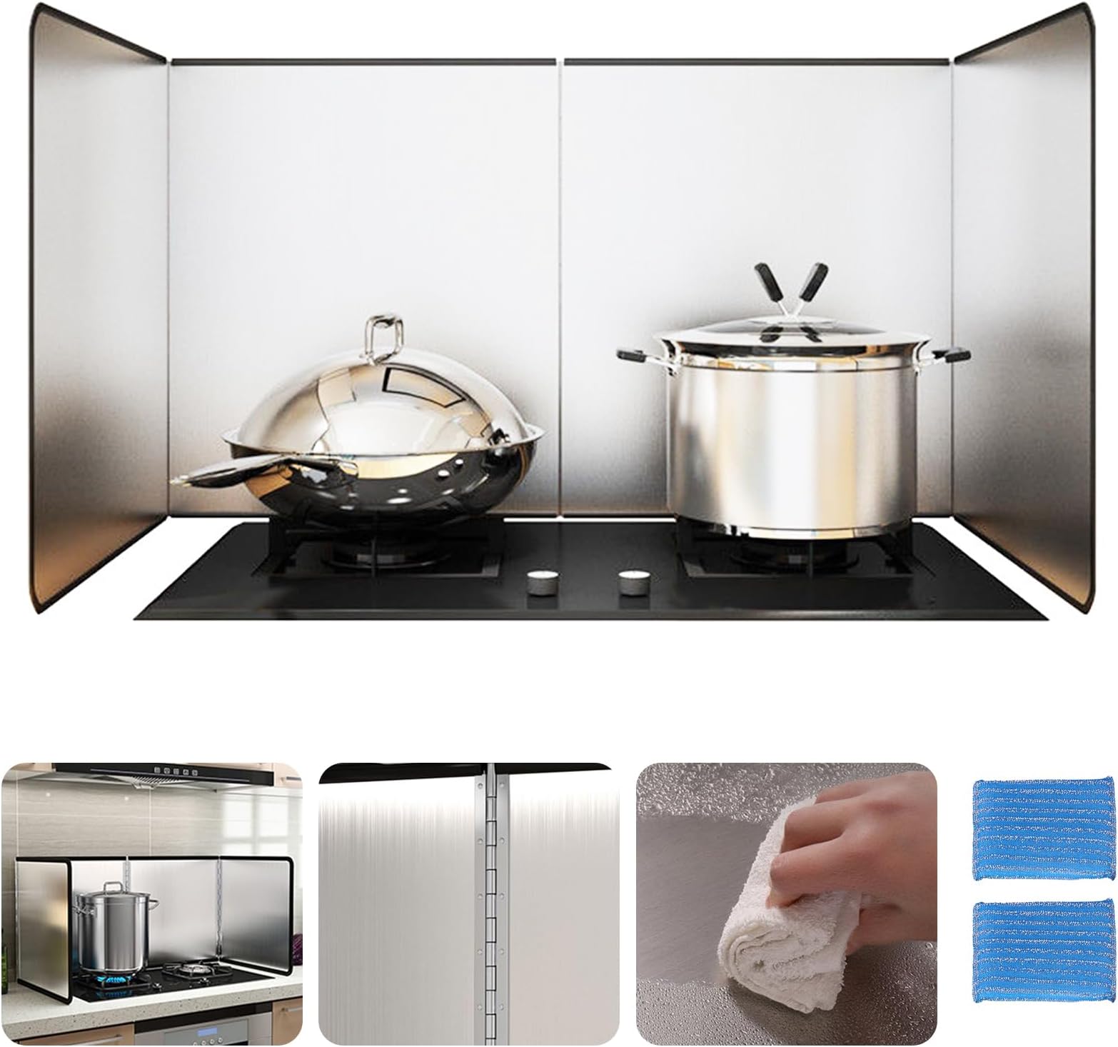 Coupe-vent pliable et protection anti-éclaboussures pour Cuisinière ou
