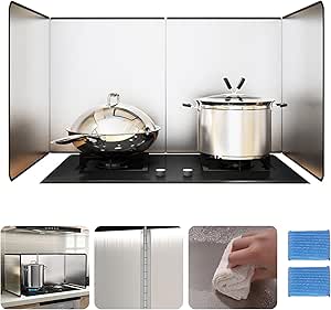 Paraspruzzi Da Cucina Pieghevole | 39x84 Cm | In Alluminio | Antiaderente E Facile Da Pulire - Foto 7