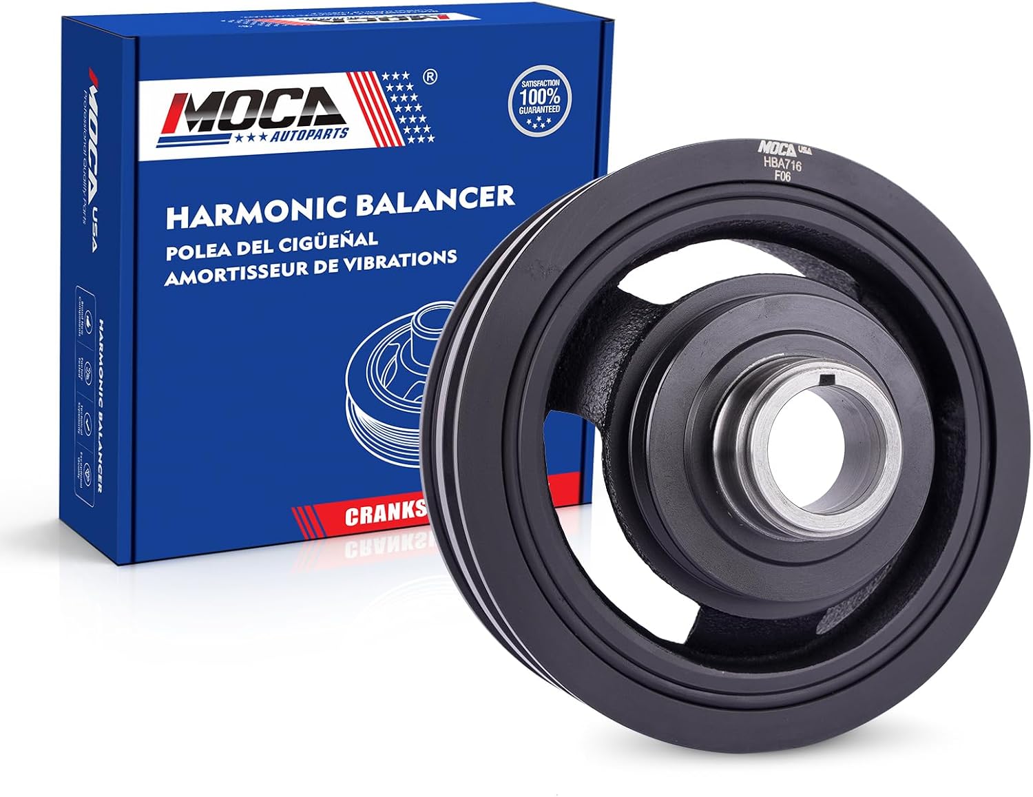 MOCA Engine Harmonic Balancer fits For Chevrolet 2018-2019 Express Cargo V6 4.3L, 2014-2017 Silverado 1500 V6 4.3L, For GMC 2018-2019 Savana 2500 V6 4.3L, 2018-2019 Savana 3500 V6 4.3L