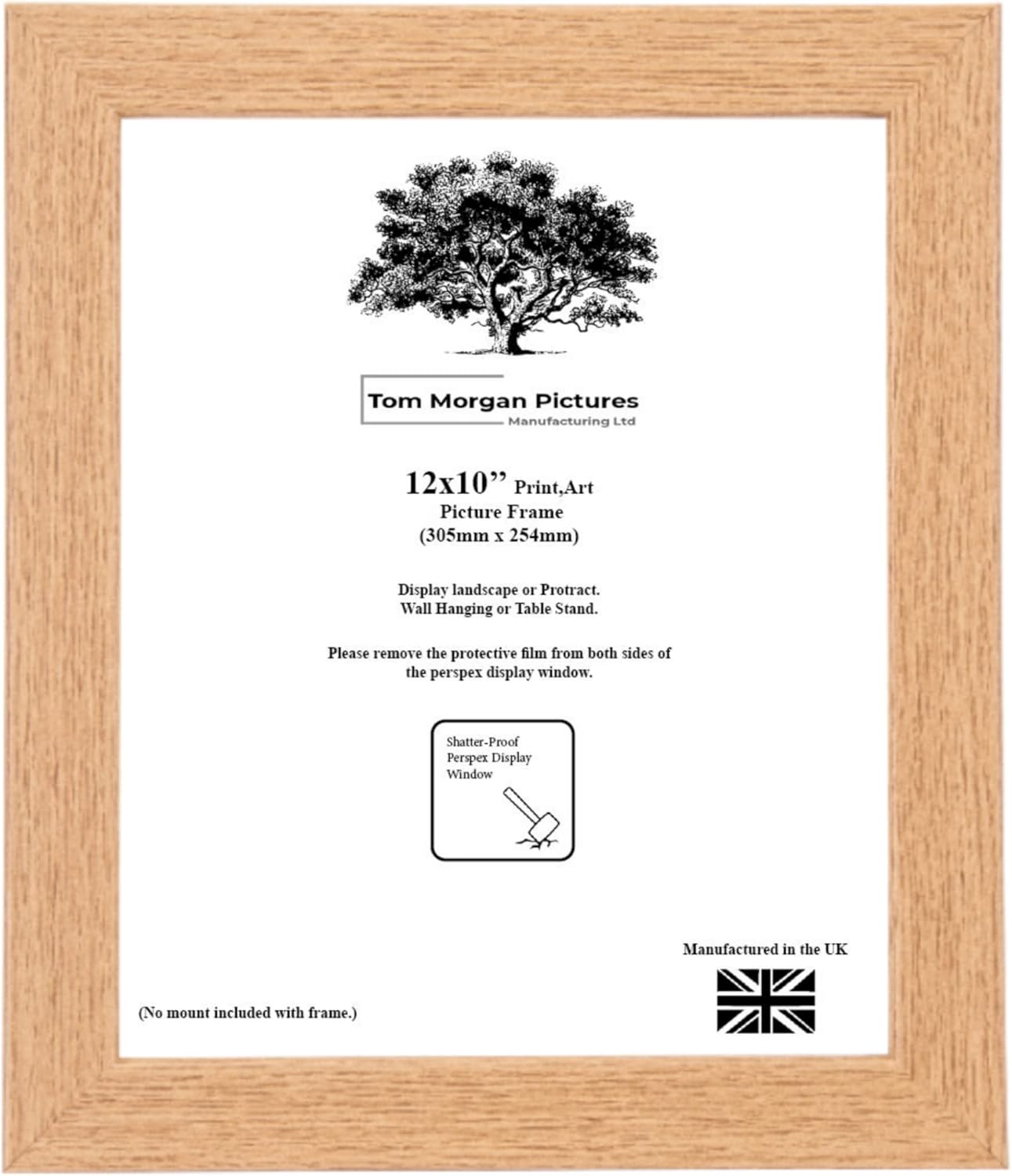 12x10'' Oak Madrid Picture FrameModern and Sleek Design Home/Office Decor Wall Hanging