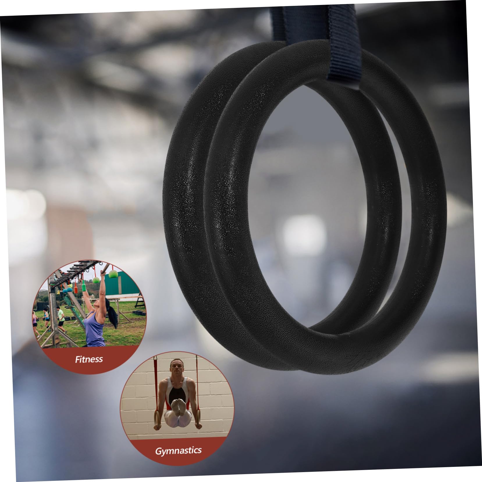 Anillas de Gimnasia de Repuesto 2piezas ABS Negro hasta 400kg