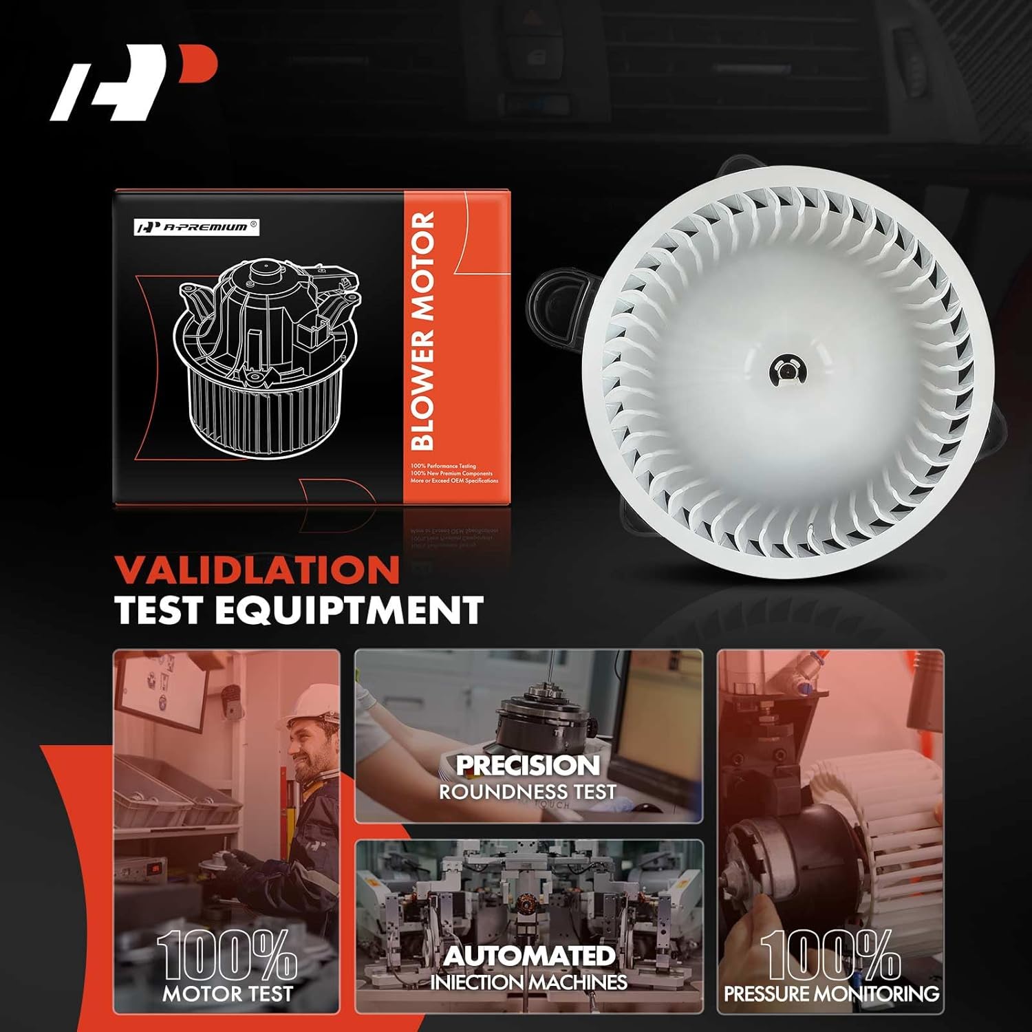 A-Premium Front HVAC Heater Blower Motor Compatible with Hyundai Elantra 2007-2010, Santa Fe 2007-2009, Genesis 2009-2014, Veracruz 2007-2012, Equus 2011-2013, with Fan Cage