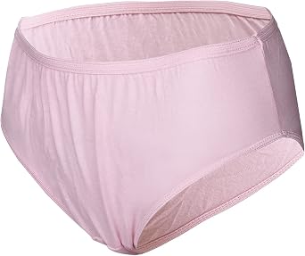 Women Disposable 100% Cotton briefs, Large, 5 Pack Pink Ladies Discreet Underwear Panties for Travel Pregnancy Postpartum