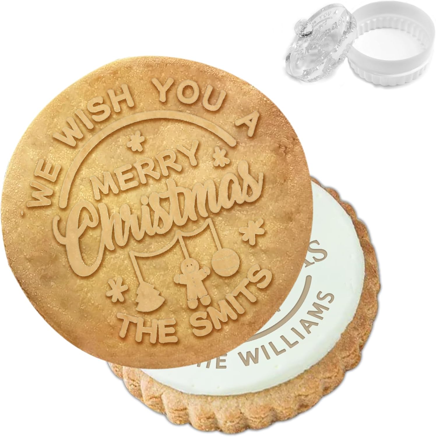 Personalised Christmas Cookie Cutter Stamp Custom Cookie Stamp for