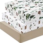 david's kids 3 Pack Fitted Crib Sheets, Ultra Soft Breathable Comfortable Baby Sheet Set for Boys Girls Neutral, 28x52 Inch Fits Standard Crib and Toddler Mattresses, Dinosaur