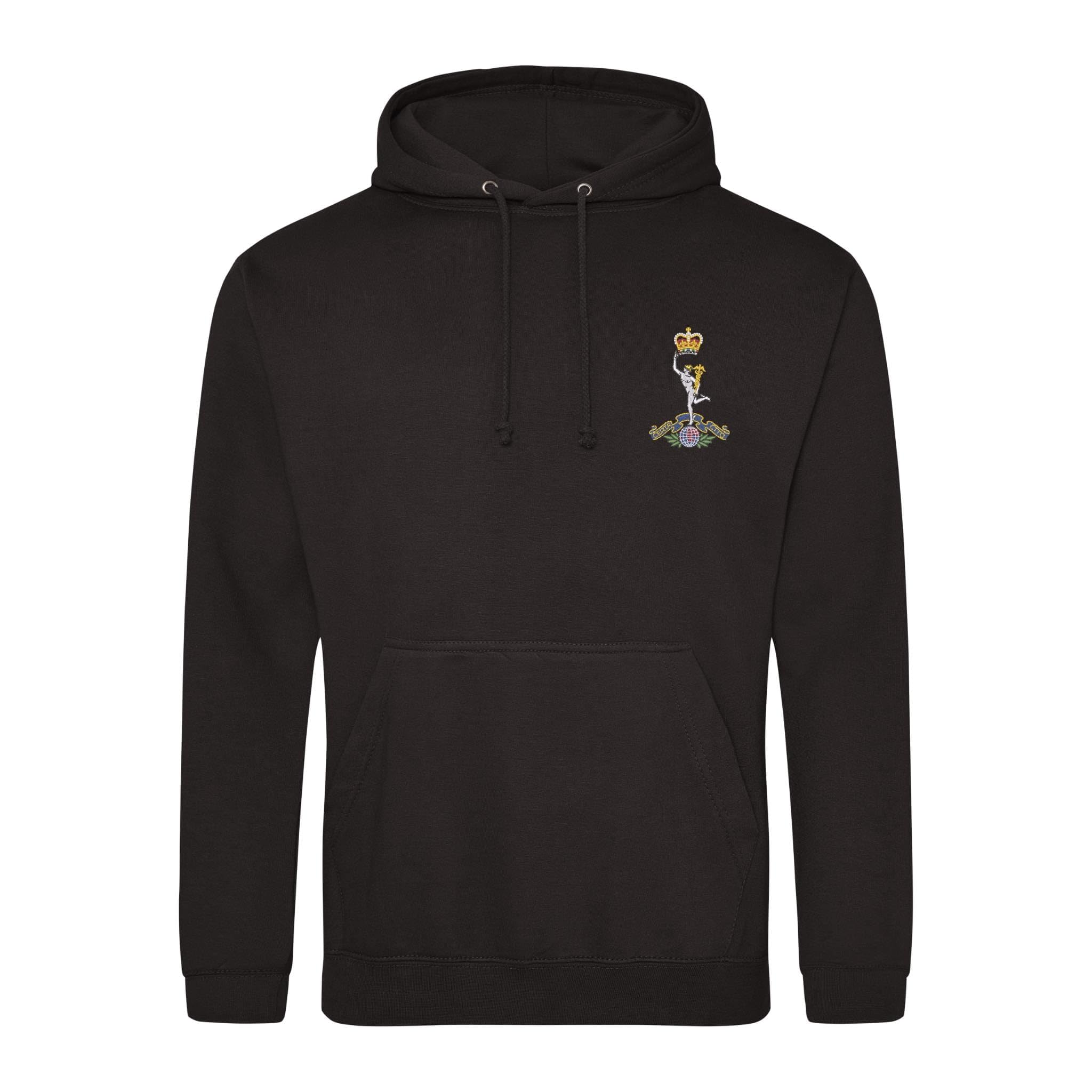 The Military Store Men's Black Royal Signals Embroidered Hoodie, X Large