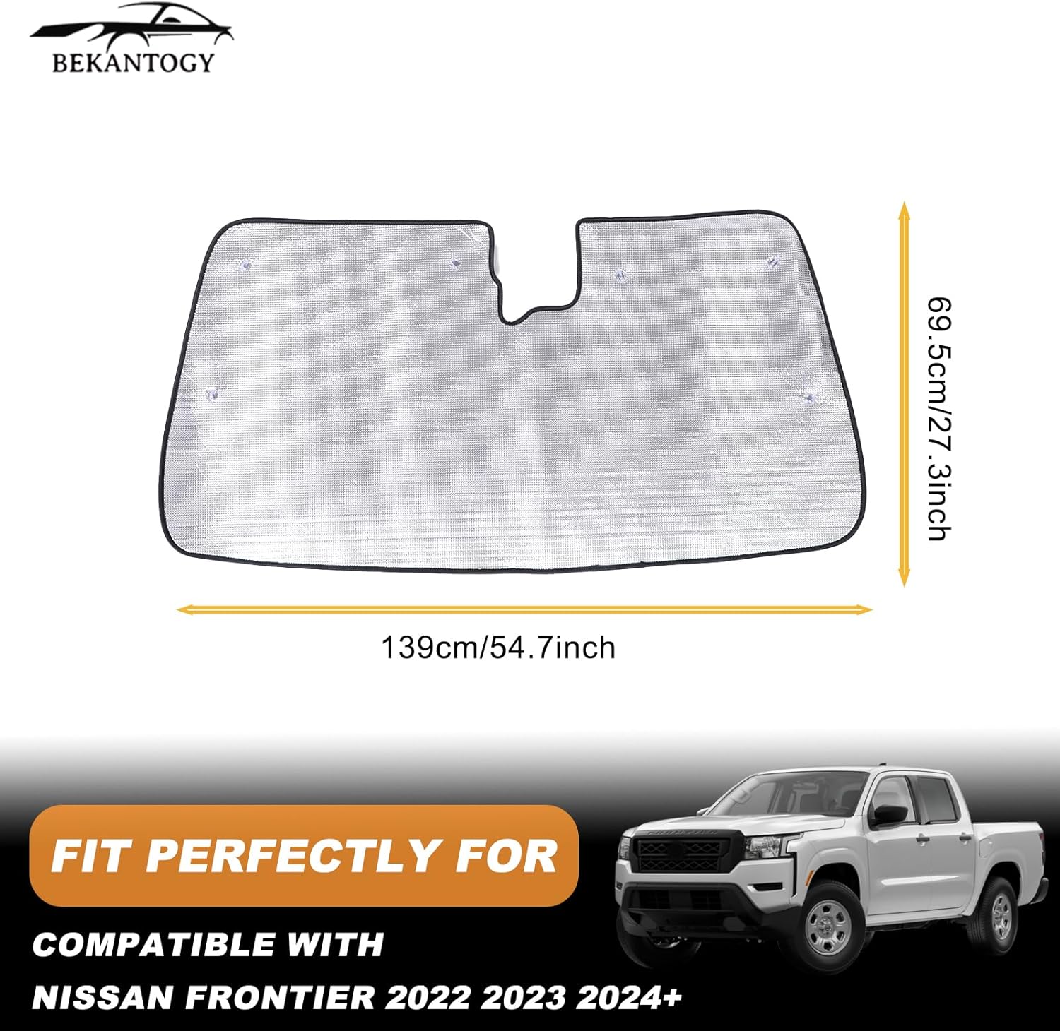 Car Windshield Sun Shade Compatible with Nissan Frontier 2022-2025 Windshield Sunscreen Heat Shield Front Windshield Sun Shade Folding Sunshade UV Protection