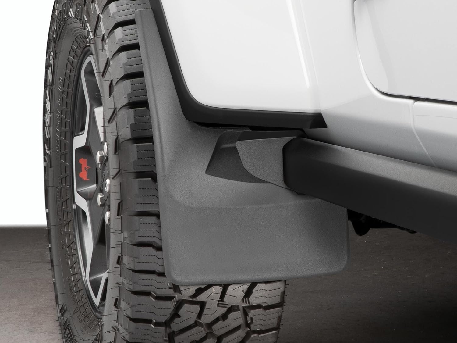 WeatherTech Custom No Drill Splash Guard MudFlaps for Jeep Gladiator, Wrangler Unlimited 4-Door - Front Pair (110100), Black