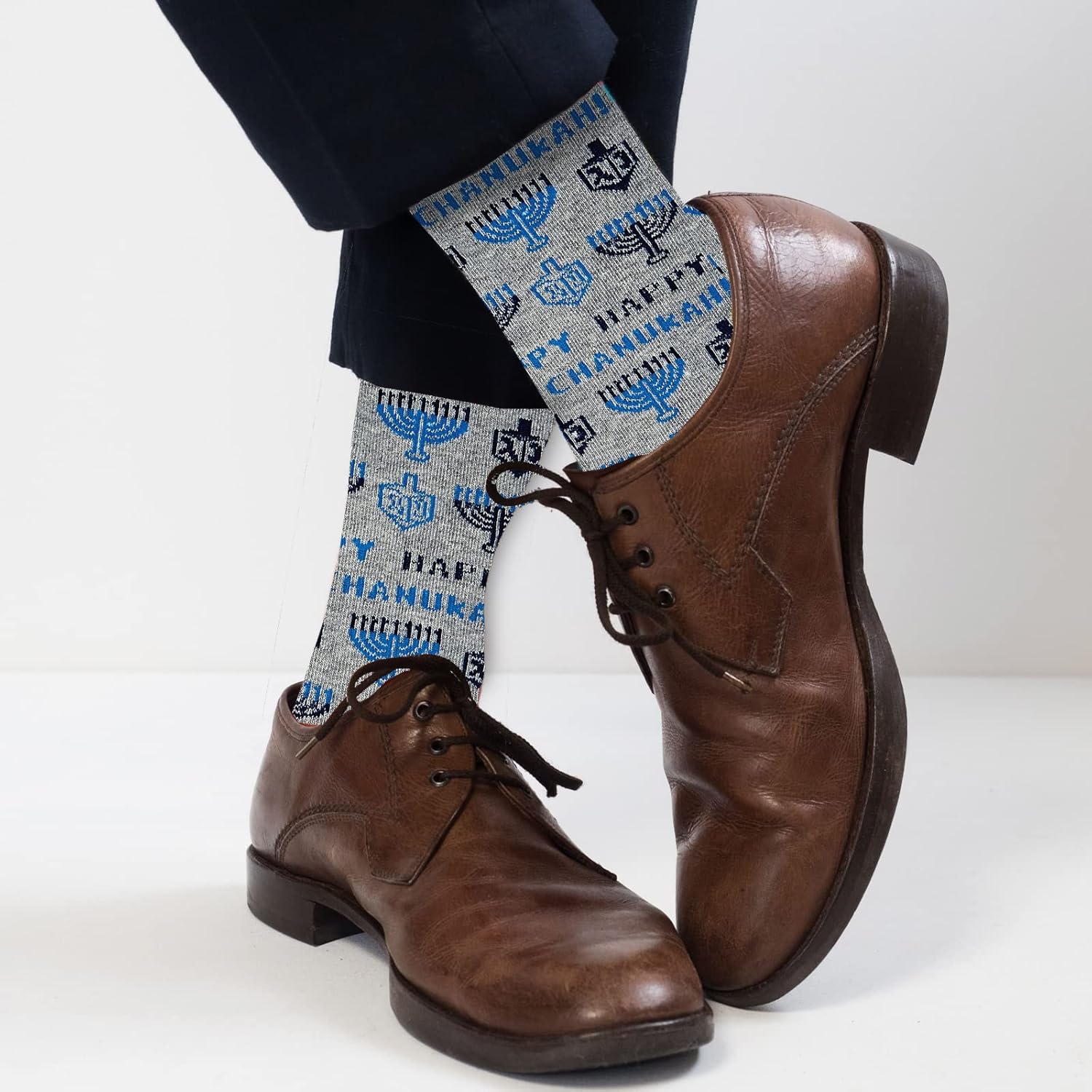 Miniatura 3 de Rite Lite Calcetines de Janucá, tripulación para adultos, feliz Janucá, cardados, Happy Chanukah