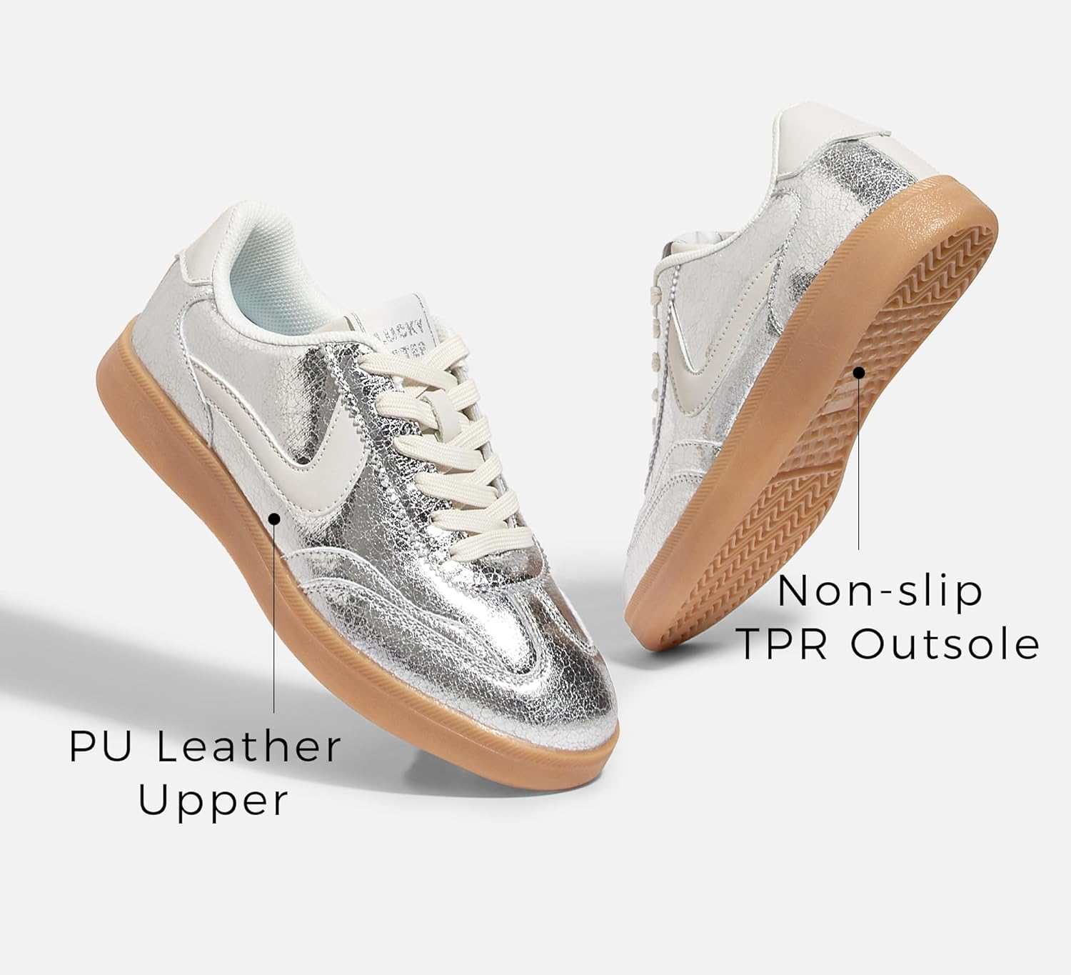 LUCKY STEP Women's Retro Fashion Sneakers Classic Casual Walking Shoes Non Slip Comfort Skate Shoes - Image 4