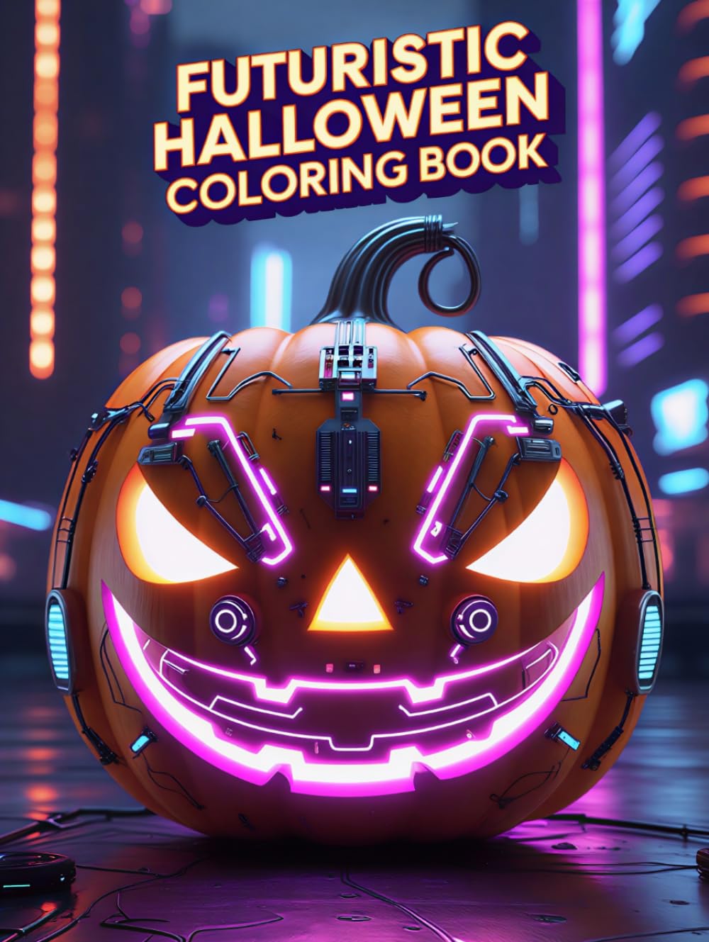 Futuristic Halloween Coloring Book: Neon-Inspired Spooky Designs with Dark Aesthetic Characters, Sci-Fi Costumes, and Creepy Scenes for Stress Relief, Relaxation, and Creative Fun for Adults and Teens