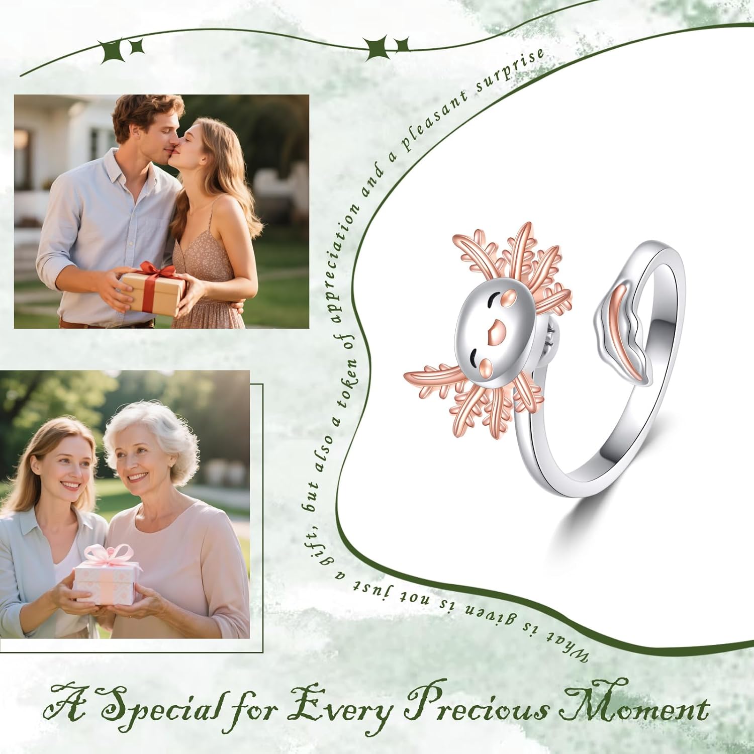 Fidget Spinner Ring Sterling Silver Spinner Ring Anti Stress Jewelry Gifts for Women Men - Image 6