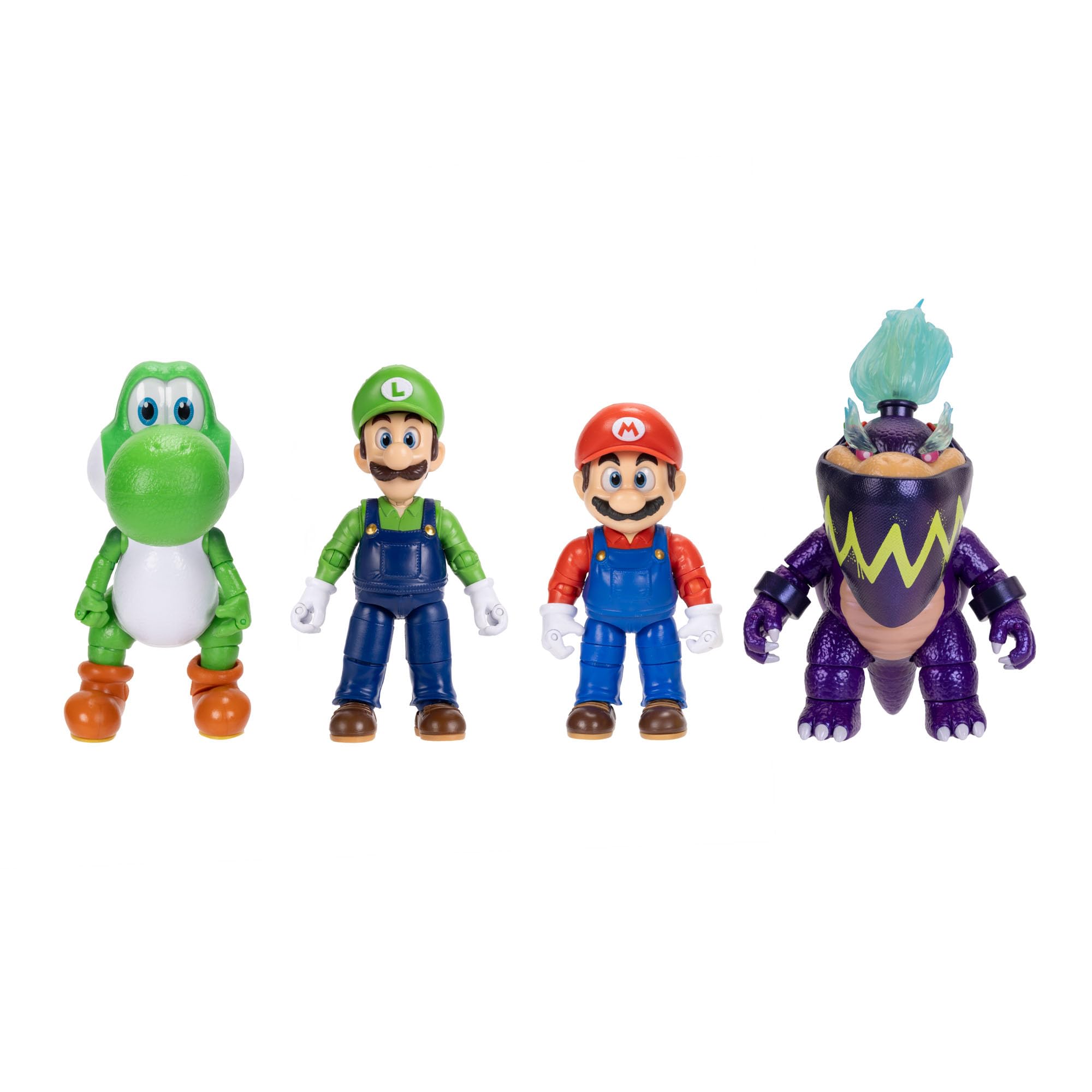 Action figure da 5 pollici del film Super Mario Galaxy, con licenza ufficiale Jakks Pacific, che include Mario, Luigi, Yoshi e l'esclusiva figura di Wonder Bowser Jr., con design articolato. - 2