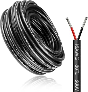 10 Meter 16AWG 2x1,5mm² Elektrischer Draht, 2 Adrig Kabel 5V/12V/24V Stromkabel Verzinntes Kupferkabel,Flexibel und Weich Niedrige Impedanz Hohe Temperaturbeständigkeit Verlängerungskabel