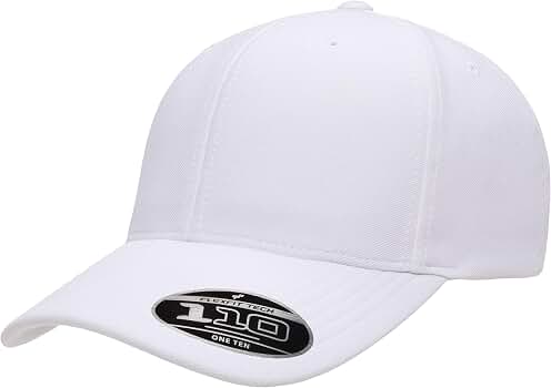 Flexfit 110 Cool & Dry Athletic Cap Hat, White, One Size at Amazon