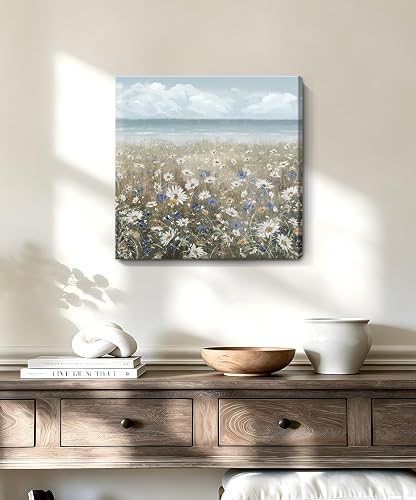 Canvas Wall Art Beach Floral Wall Picture Coastal Boho Farmhouse