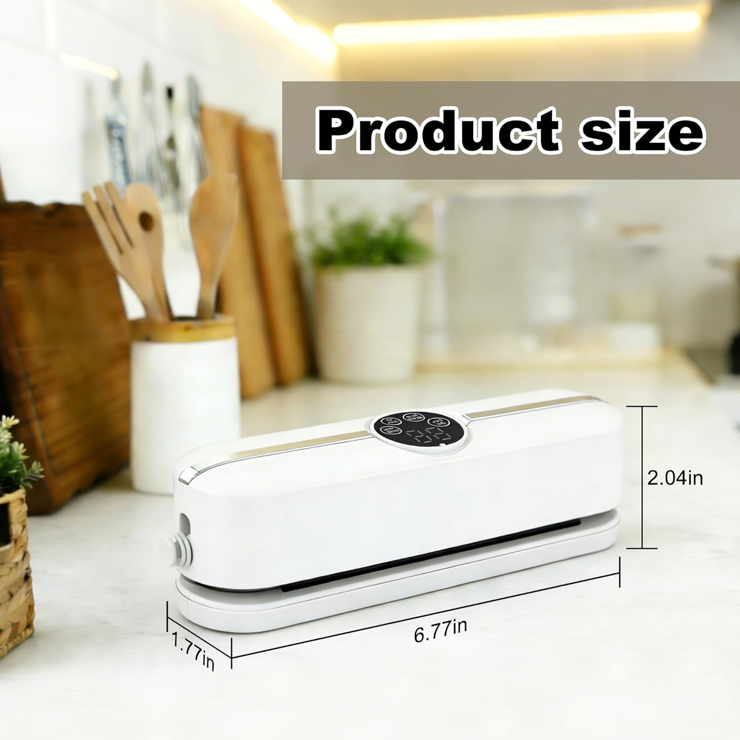 3-in-1 Handheld Vacuum Sealer Machine for Bags & Jars, Food Grade Vacuum Sealer with 10 Food-Safe Bags, Also Suitable for Inflating Swim Rings and Balls(White)