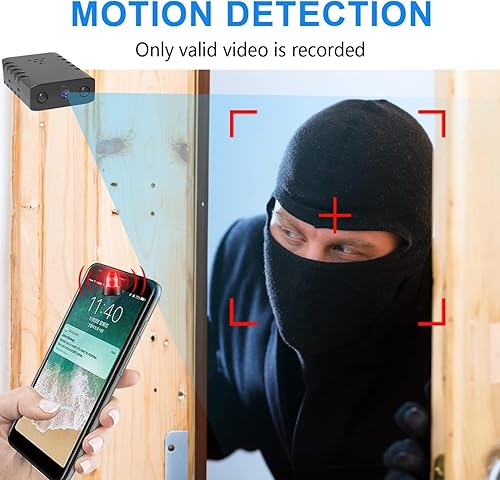 Miniatura 5 de Cámara de batería inalámbrica más pequeña HD1080P, cámara espía para seguridad en el hogar, monitor de bebé con visión nocturna, detección de