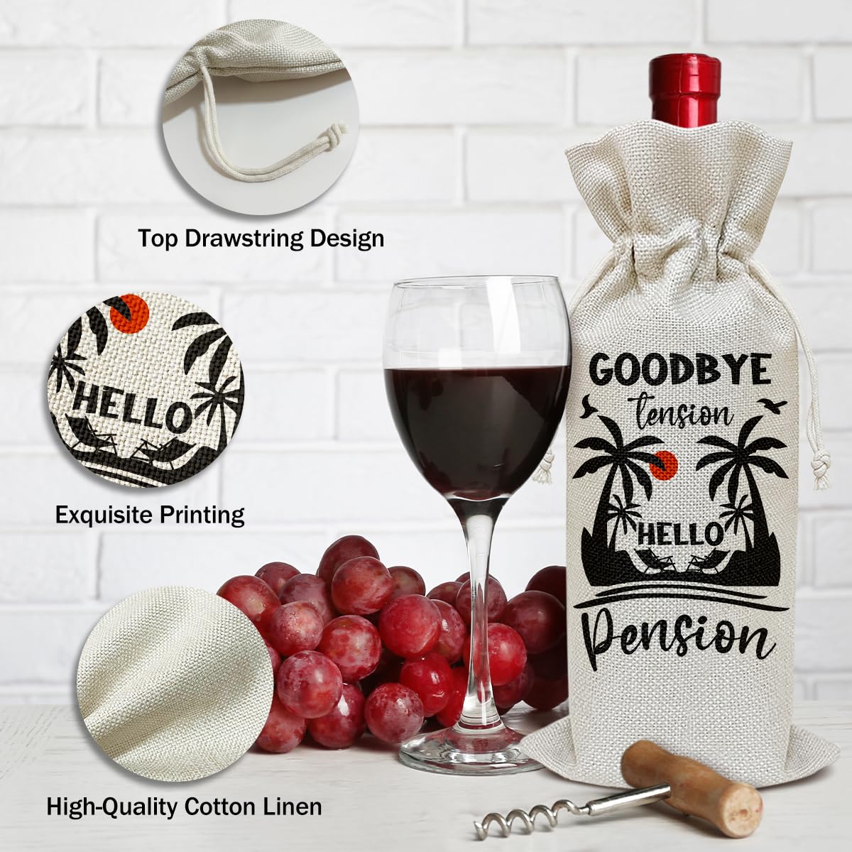 Bolsa De Regalo De Vino De Jubilación, Un Regalo Moderno Y Pensativo Para Fiestas De Jubilación, Regalos De Despedida Para Mejores Amigos, Colegas
