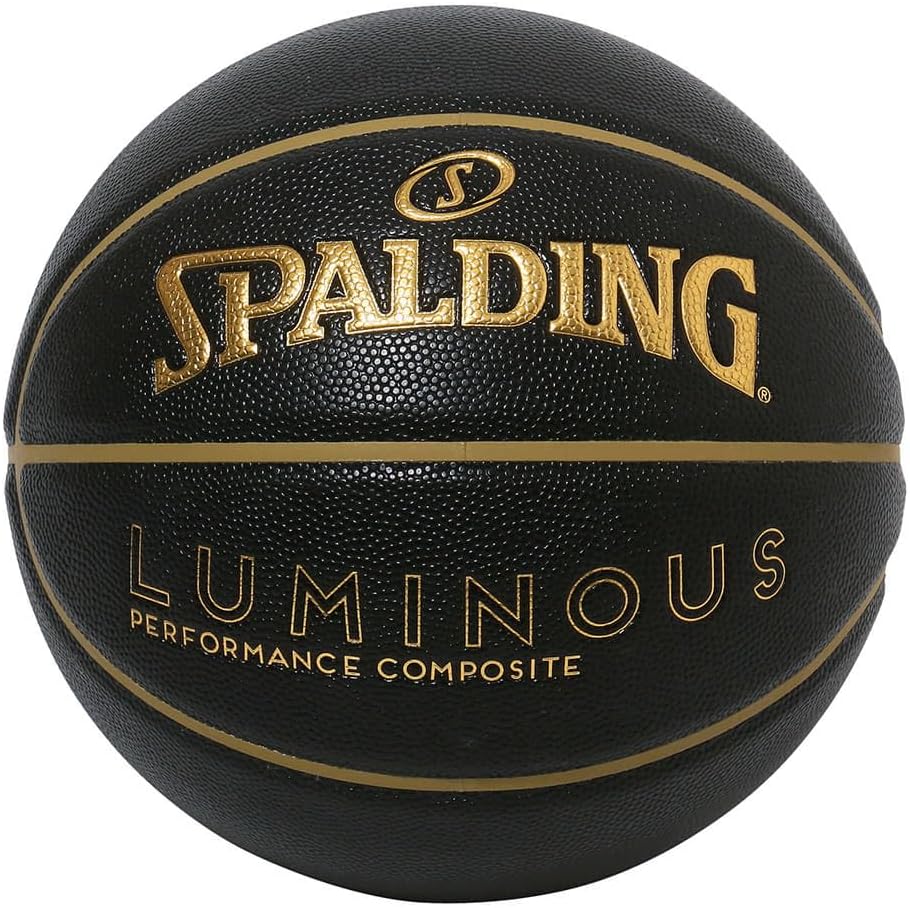 Spalding 77-982J Basketball Luminous Synthetic Leather Black x Gold No. 6 Ball