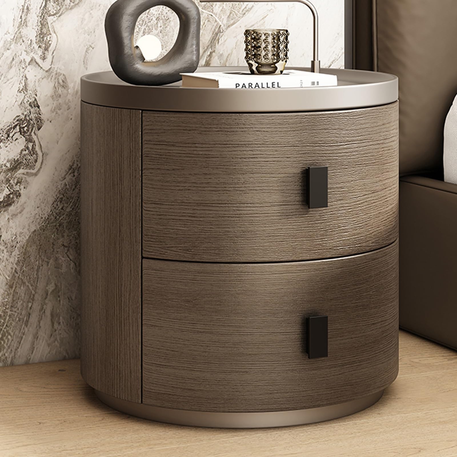 Mid Century Modern Nightstand with Storage for Living Room and Bedroom - Small Space Saver (K 45 * 50CM)