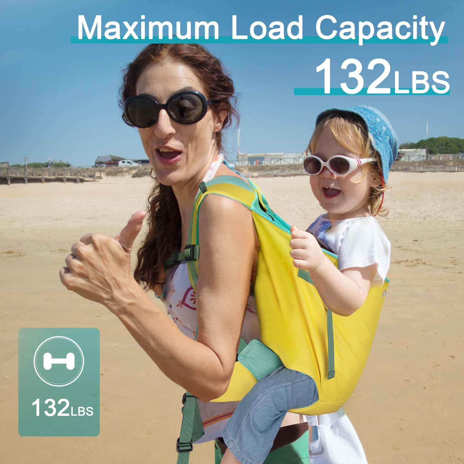 Hiking Baby Carrier Backpack for Older Child 3-12 Years Old, Comfortable Baby Backpack Carrier forHiking with Double Seat Belts and Footlock, Can be Folded Into A Small Roll Weight 1.2lb