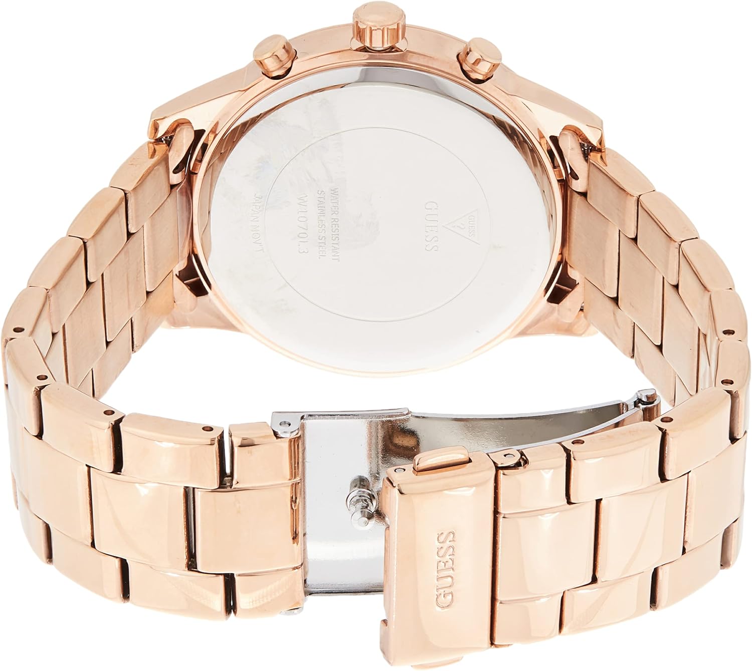 Miniatura 2 de GUESS Reloj analógico de cuarzo clásico para mujer con correa de acero inoxidable W1070L3, oro rosa, 0, pulsera, Oro Rosa, Pulsera