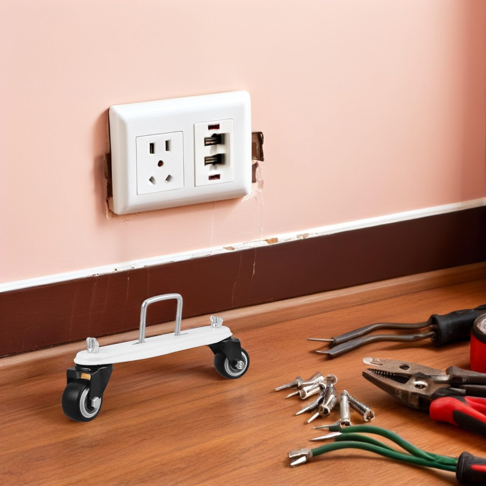 Soporte para Radiador con Ruedas Direccionales Base Resistente para Calentadores Eléctricos Compatible Fácil Instalación y Movimiento Seguro