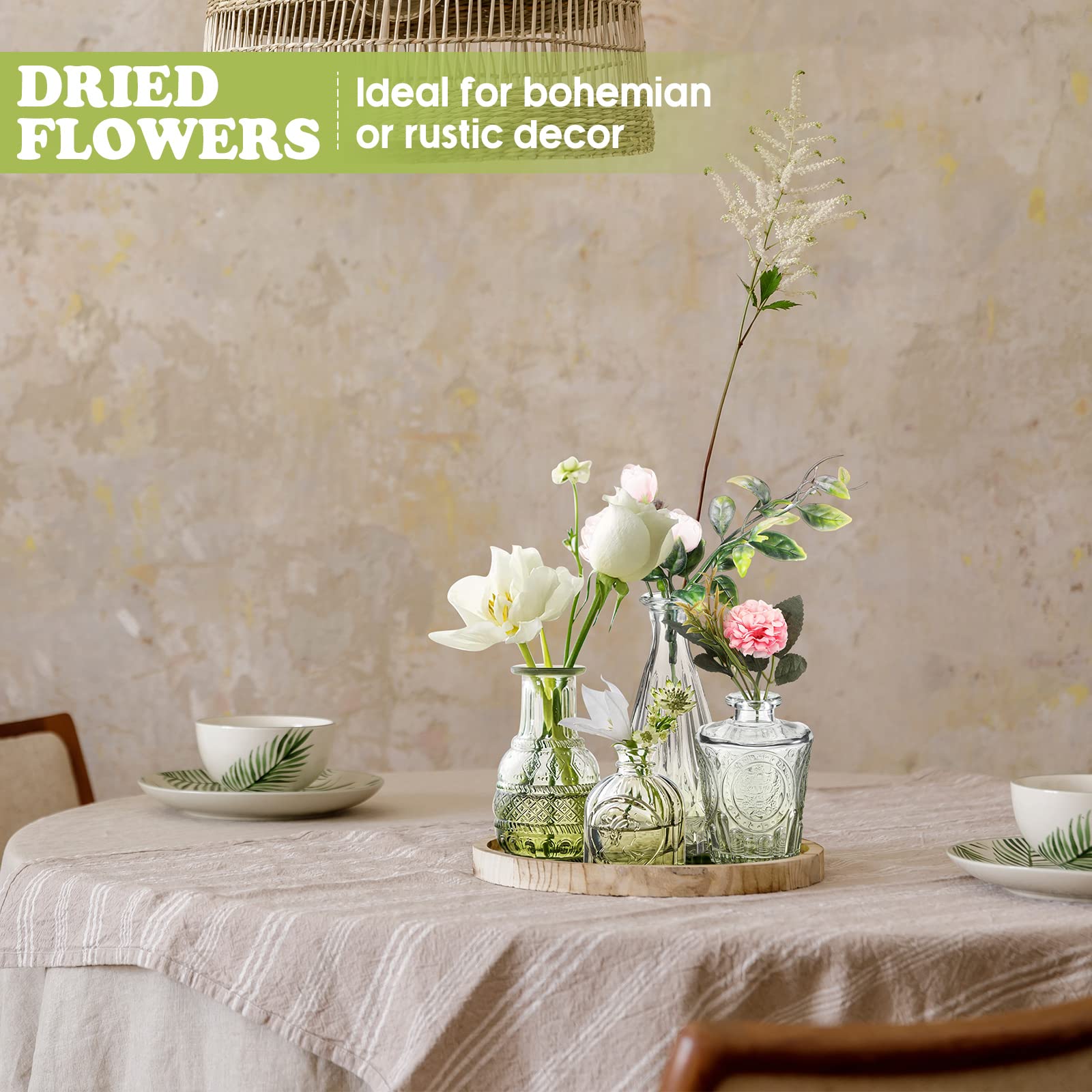 20-teiliges Glasvasen-Set im Vintage-Stil, kleine Vasen für Blumen in Großpackung, niedliche Glasvasen für Tafelaufsätze, rustikale dekorative Glasvase für Hochzeit, Tisch, Zuhause,