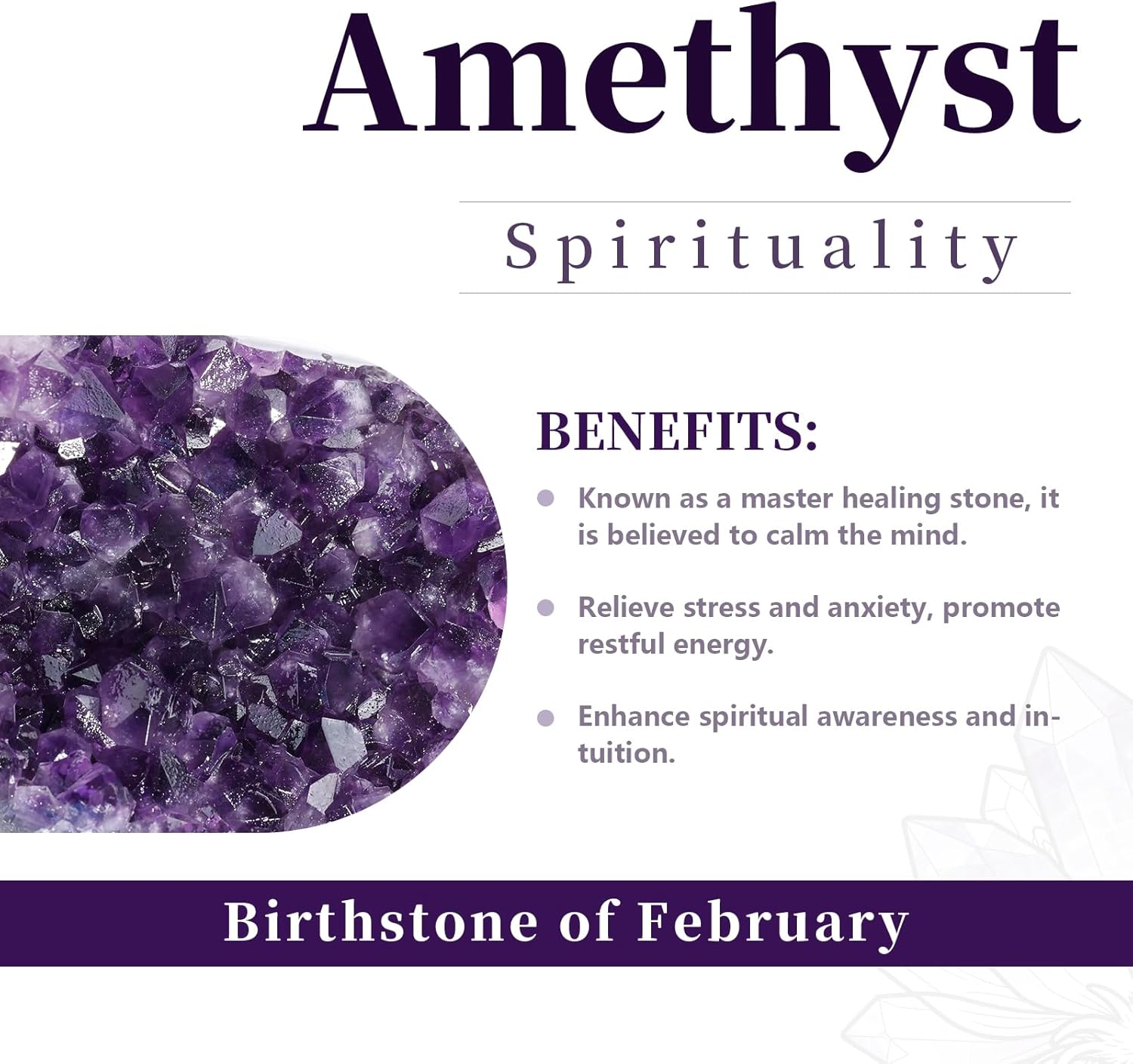 Rockcloud Natural Purple Amethyst Quartz Crystal Cluster Geode Druzy Home Decoration Gemstone Specimen