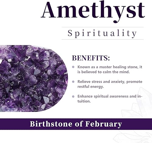 Miniatura 2 de Rockcloud Péndulo de Radiestesia de Amatista Natural Punta de Cristal de Chakra Colgante Péndulo para Adivinación Cobre Wicca Kit de Meditación