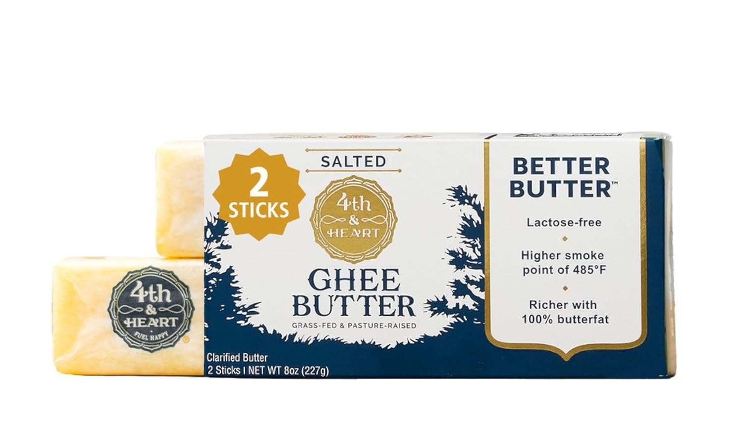 4th & Heart GrassFed Salted Ghee Sticks, Clarified Butter