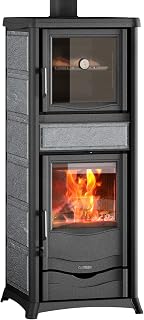 La Nordica Rossella Plus Forno 165 Speckstein Kaminofen 9,4 kW Holzofen mit Backfach Ø130 mm Rauchrohranschluss Oben externer Zuluftanschluss