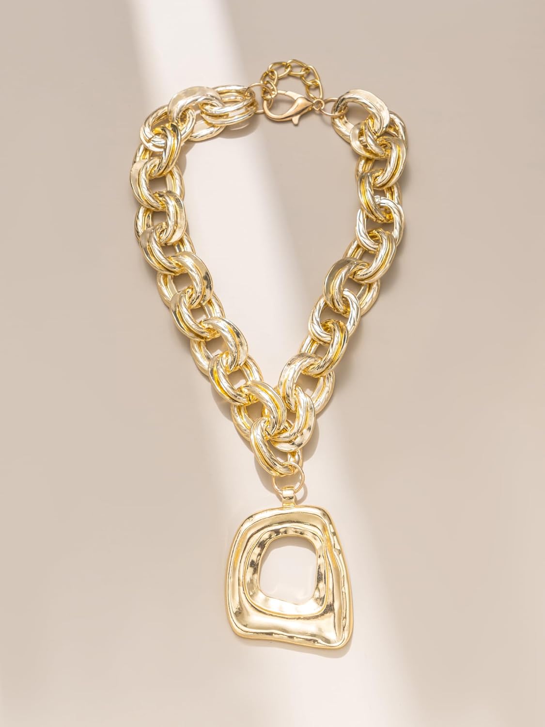 Chunky Gold Statement Necklaces for Women Trendy Lightweight Big Large Thick Spiral/Cross/D Necklace Boho Western Punk Y2K Rock Jewelry Gift - Image 7