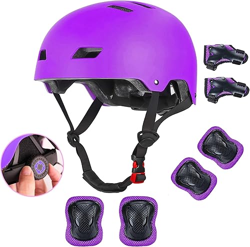 Skateboard Helmet with Knee Pads Elbow Pads Wrist Guards for Age 2-14 YouthTeensVentilation Multi-Sport Scooter Roller Skate Rollerblading Skateboard Helmet with Knee Pads Elbow Pads Wrist Guards for Age 2-14 YouthTeensVentilation Multi-Sport Scooter Roller Skate Rollerblading