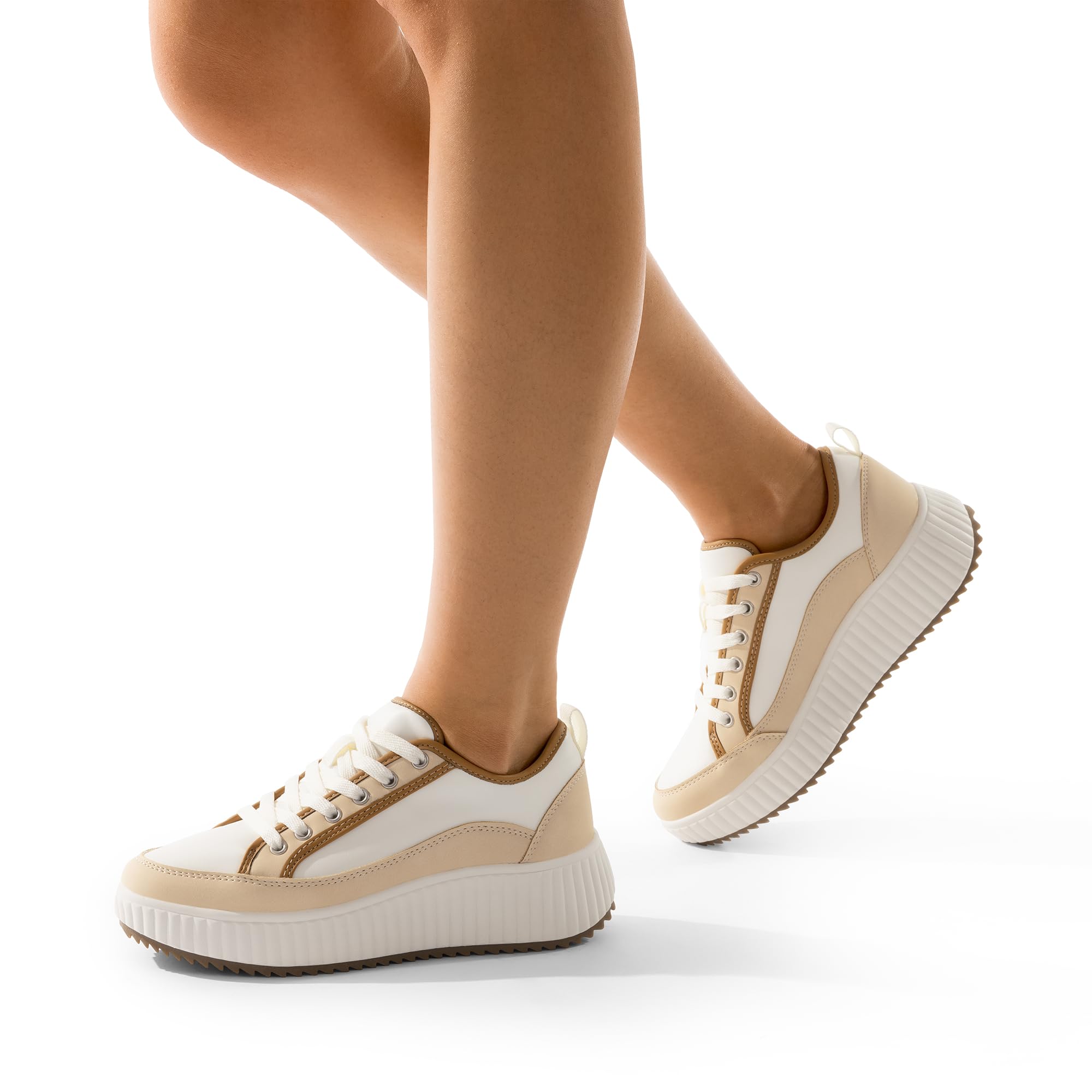 DREAM PAIRS Tenis gruesos de plataforma para mujer, cómodos, informales, modernos