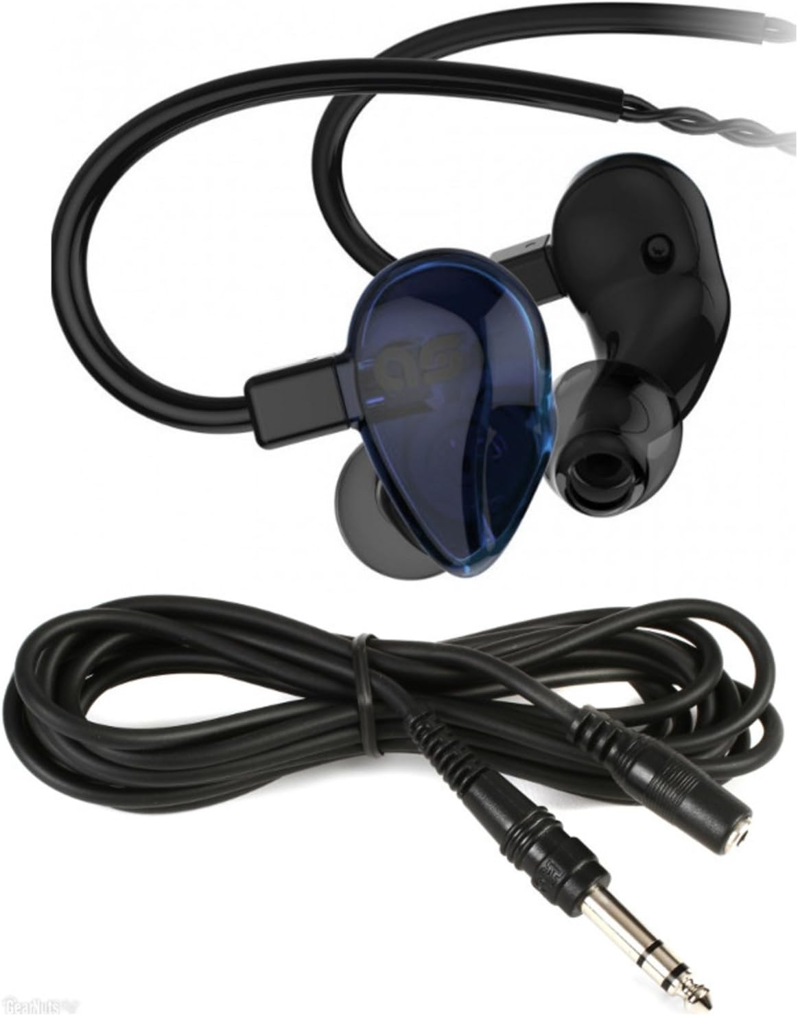 AURISONICS Bravo Series Eva Noise Isolating In-Ear Headphones Polished Blue w/ Extension Cable