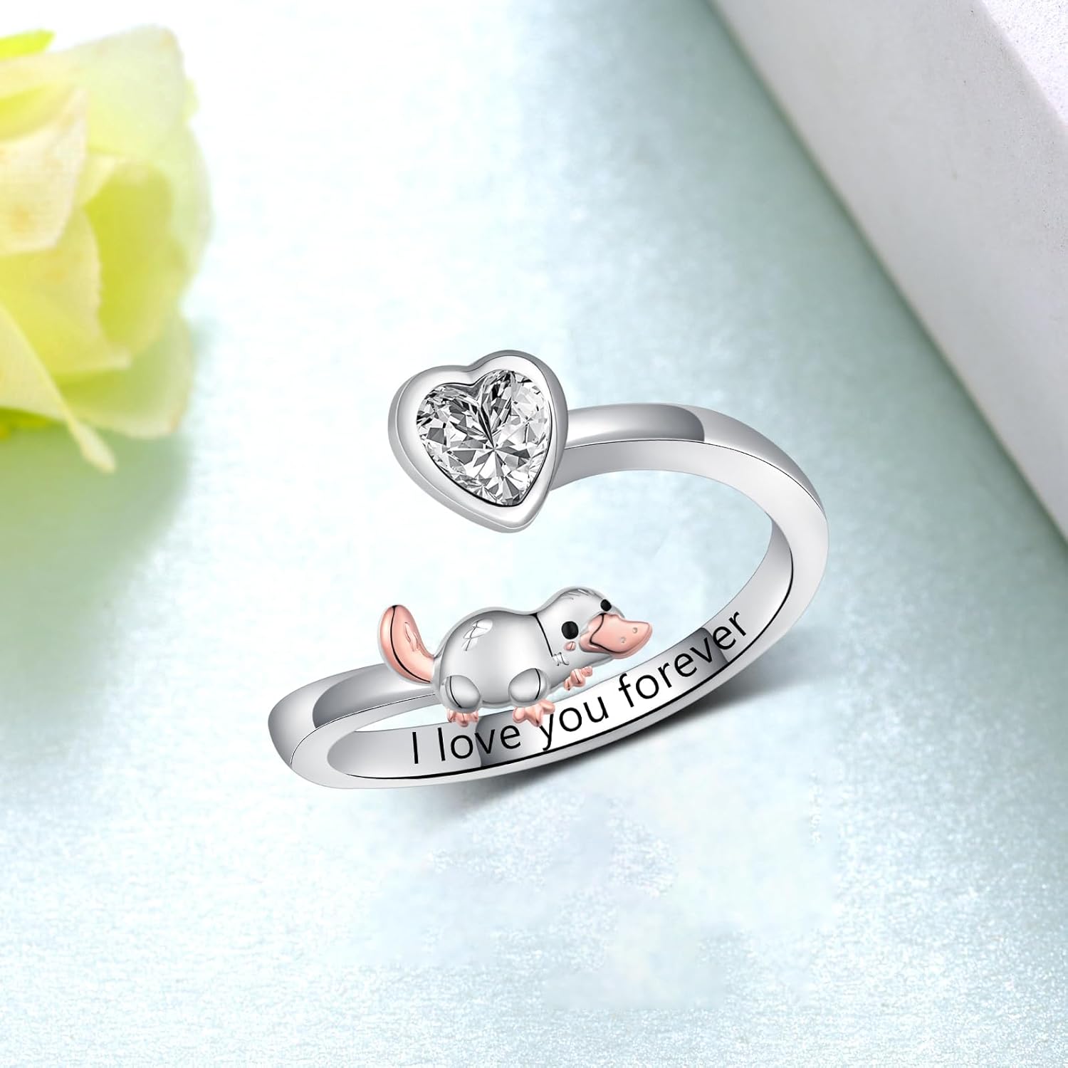 Platypus Rings Sterling Silver Platypus Open Ring Platypus Jewelry Gifts for Women
