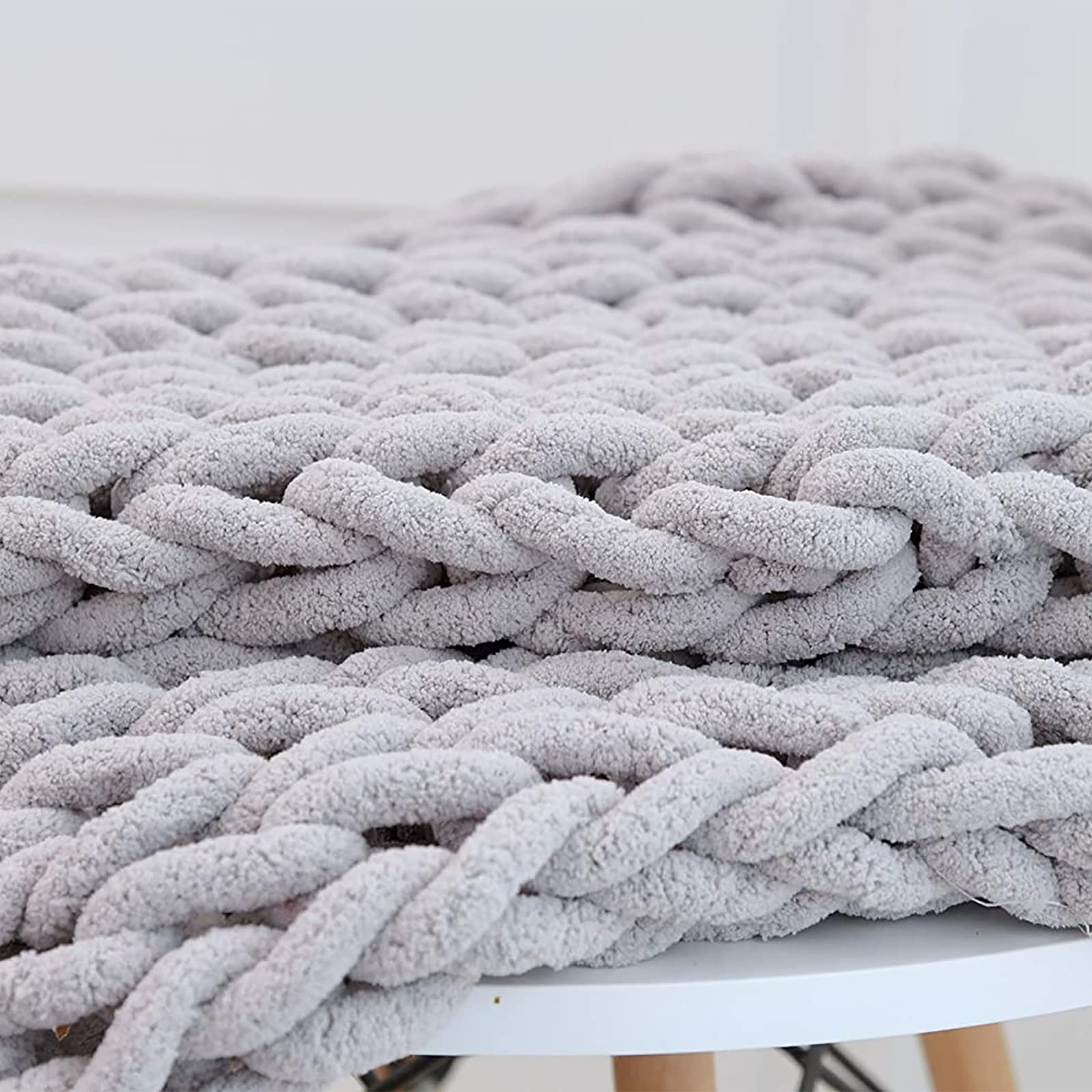Chunky gebreide deken gooien faux wol kabel handgemaakte