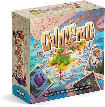 Allplay Oddland Board Game - Tile Laying Game On A Shared Map with Weird Creatures - Overlap Tiles for Unique Scoring Conditions - Small, Travel-Sized Box - 30 Min 1-5 Players Ages 10+
